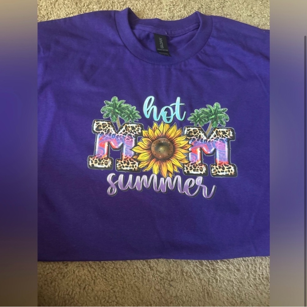 Purple hot mom summer Shirt with Graphic Design